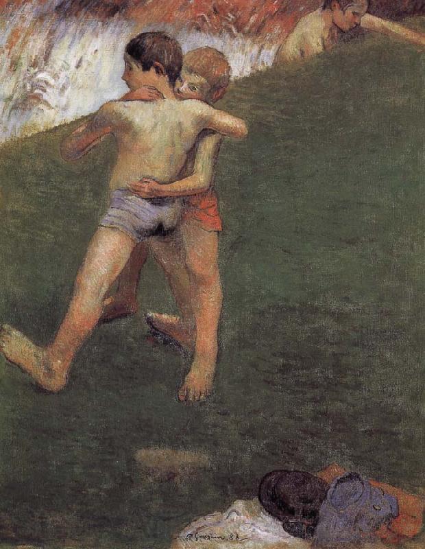 Paul Gauguin Wrestling kids Spain oil painting art